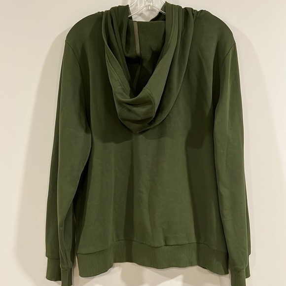 Jason Wu - L, Green Hoodie Sweatshirt, w/ black lace piping - Picture 5 of 8